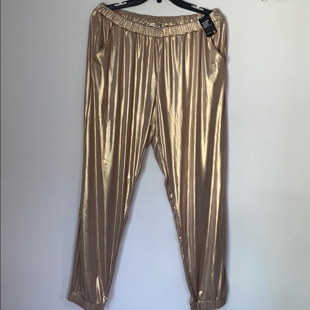 New York & Company Gold Soft Pants Size L